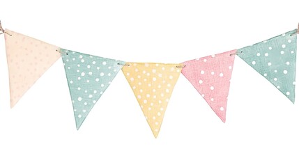 Fototapeta premium Colorful Bunting Banner Isolated on White Background for Designs