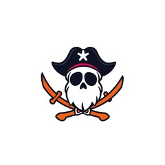 Naklejka premium Bold Pirate Logo on White Background for Branding and Merchandise