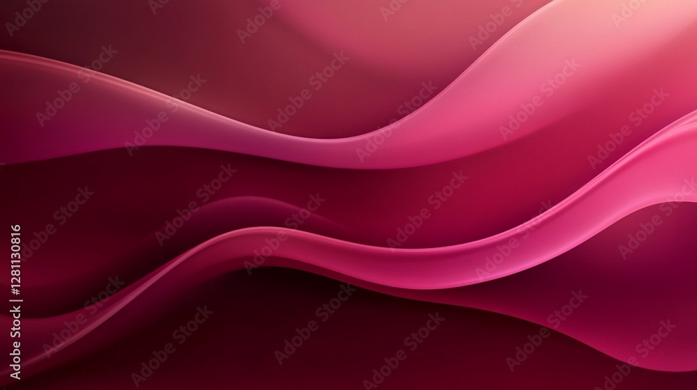 Poster abstract pink and crimson waves background image featuring smooth curving lines and gradient shades