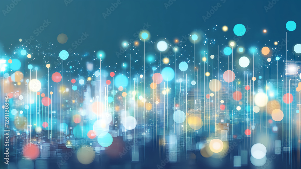 Aufkleber vibrant light patterns displaying technology trends digital space abstract art modern environment ae