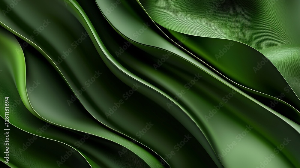 Poster vibrant gradient design featuring an abstract green wave pattern