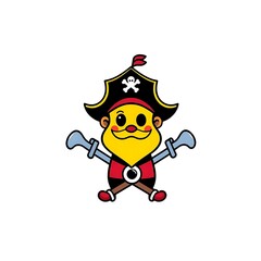 Fototapeta premium Bold Pirate Logo on White Background for Branding and Merchandise