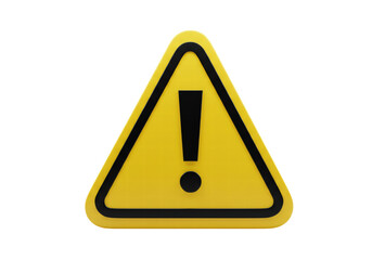 Yellow Warning Sign with Exclamation Point on Black Background Illustration