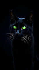 Fototapeta premium black cat portrait