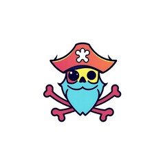 Bold Pirate Logo on White Background for Branding and Merchandise