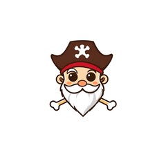 Bold Pirate Logo on White Background for Branding and Merchandise