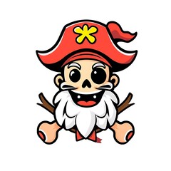 Bold Pirate Logo on White Background for Branding and Merchandise