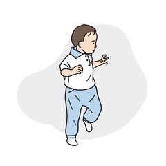 This is an illustration of a boy playing infant sports.