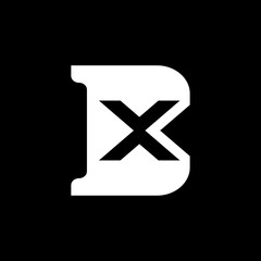Monogram Initial Letter B X Modern. logo design