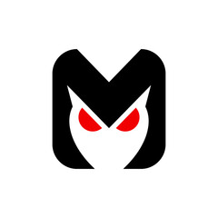 Letter M combined with Owl modern logo design
