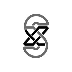 Initial Letter SX or XS Modern logo design