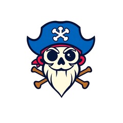 Bold Pirate Logo on White Background for Branding and Merchandise