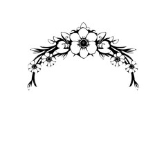 Obraz premium A monochromatic floral arch, displaying a simple and elegant design, black and white.