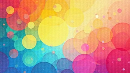Vibrant Colorful Abstract Background with Overlapping Translucent Circles Featuring a Rainbow Gradient and Textured Surface