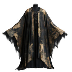 Torn and haunted ceremonial priests robe isolated on transparent background