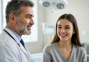 Obraz premium Happy Patient Receiving Expert Care from Dedicated Medical Professional