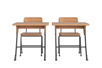 Two modern desks with wooden tops.