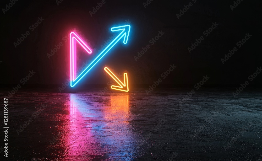 Aufkleber digital innovation is depicted by futuristic growth arrows on a high-tech backdrop. large-scale data