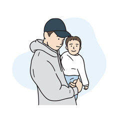 It's an illustration of the father and son's affectionate appearance.