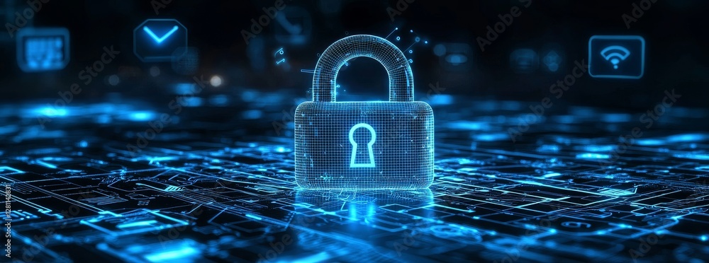 Poster accessing business data networks via fingerprint scanning, a businessman relies on cloud technology,