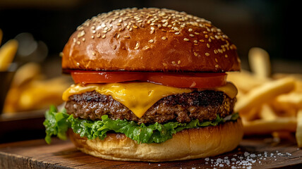 hamburger, burger, food, cheese, cheeseburger, beef, bread, sandwich, bun, meat, isolated, fast, lettuce, tomato, meal, white, lunch, fat, sesame, snack, onion, fast food, unhealthy, dinner, tasty