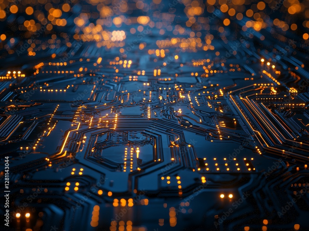 Poster an artistic illustration of data traversing a network of nodes, overlaid on a digital background wit