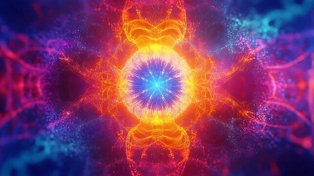 Vibrant Abstract Energy Burst Colorful Cosmic Nebula