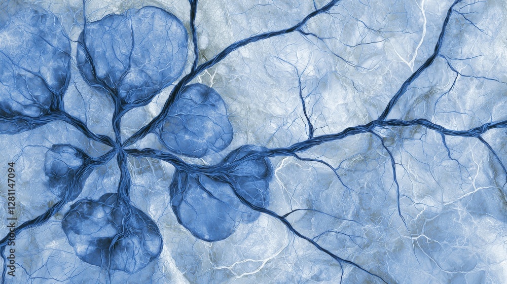 Poster the deep blue abstract background comes alive with glowing light rays that radiate outward, creating