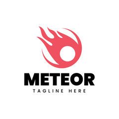 Meteor logo template design isolated on white background.