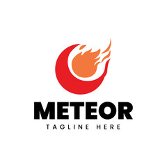 Meteor logo template design isolated on white background.