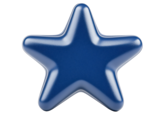Blue star shape on white background