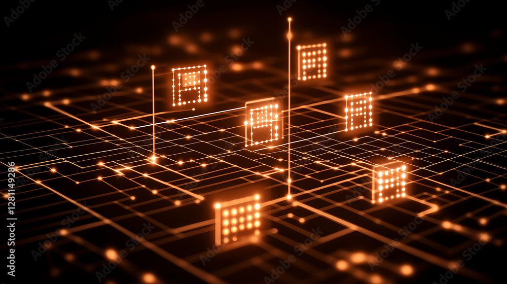Poster data visualization techniques in digital networks virtual space infographic futuristic aerial view t