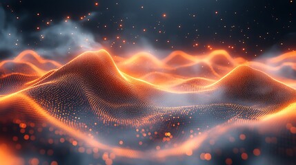 Abstract fiery landscape background