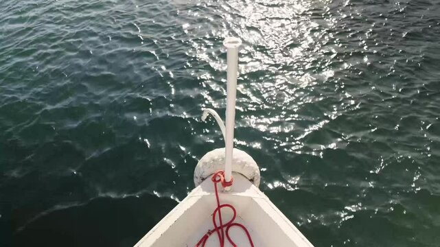 POV of Felucca boat on Nile River