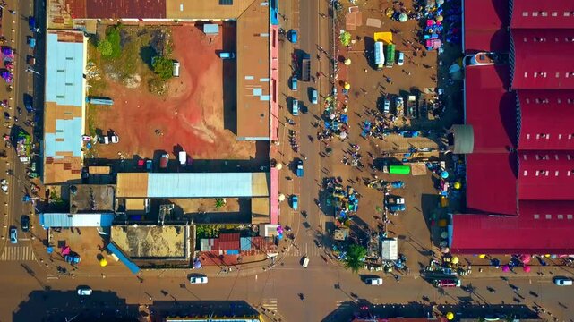 Top Down View Of Gulu City In Uganda - Drone Shot