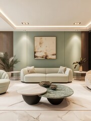 A Modern Living Room with Elegant Decoration and Decor