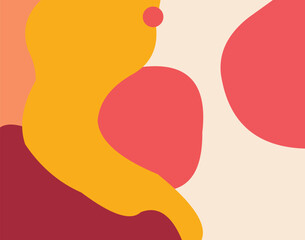 Modern Abstract Background with Organic Shapes in Warm Tones, An abstract modern background with organic shapes in warm colors,.