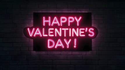 Obraz premium Neon Sign Illustration for Valentine's Day against Brick Wall
