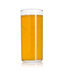 Sweet soda water in glass isolated on white