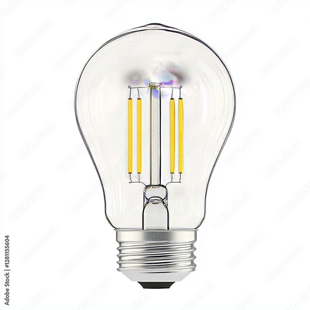 Poster a transparent background is used to display an led light bulb, making it suitable for lighting techn