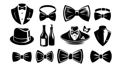 set of black and white icons for your design