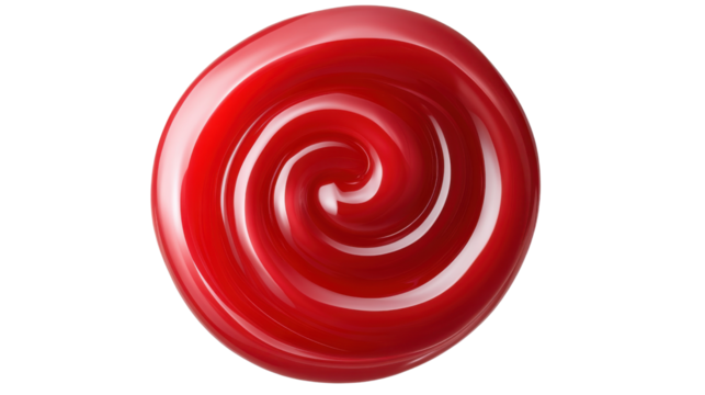 red spiral lollipop isolated on white background