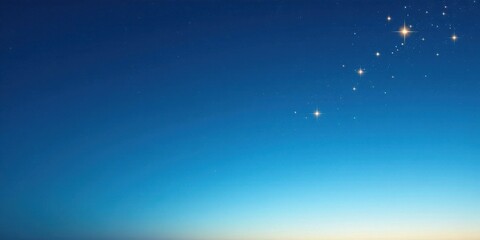 Celestial Twilight A Serene Night Sky with Glimmering Stars and a Gradual Color Transition from Deep Blue to Soft Hues of Dawn