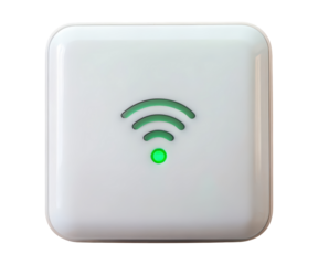 White square wifi signal booster on a transparent background