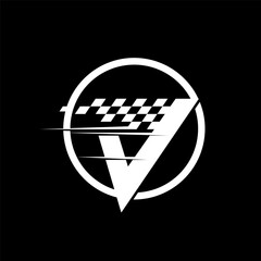 logo with letter V, logo with race concept