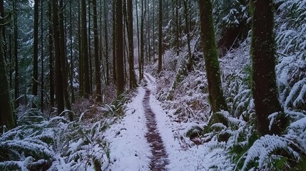 Snowy Forest Trail A Winter Wonderland Path