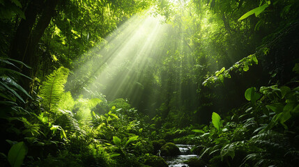 Sunlight in the forest.

