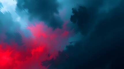 Fototapeta premium Dark watercolor brush background with red accents.