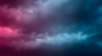 Obraz premium Red clouds are a sign of an approaching storm, amidst the black rain clouds.