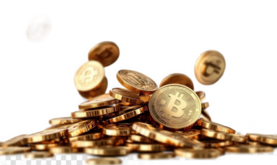 Gold coins falling from the sky